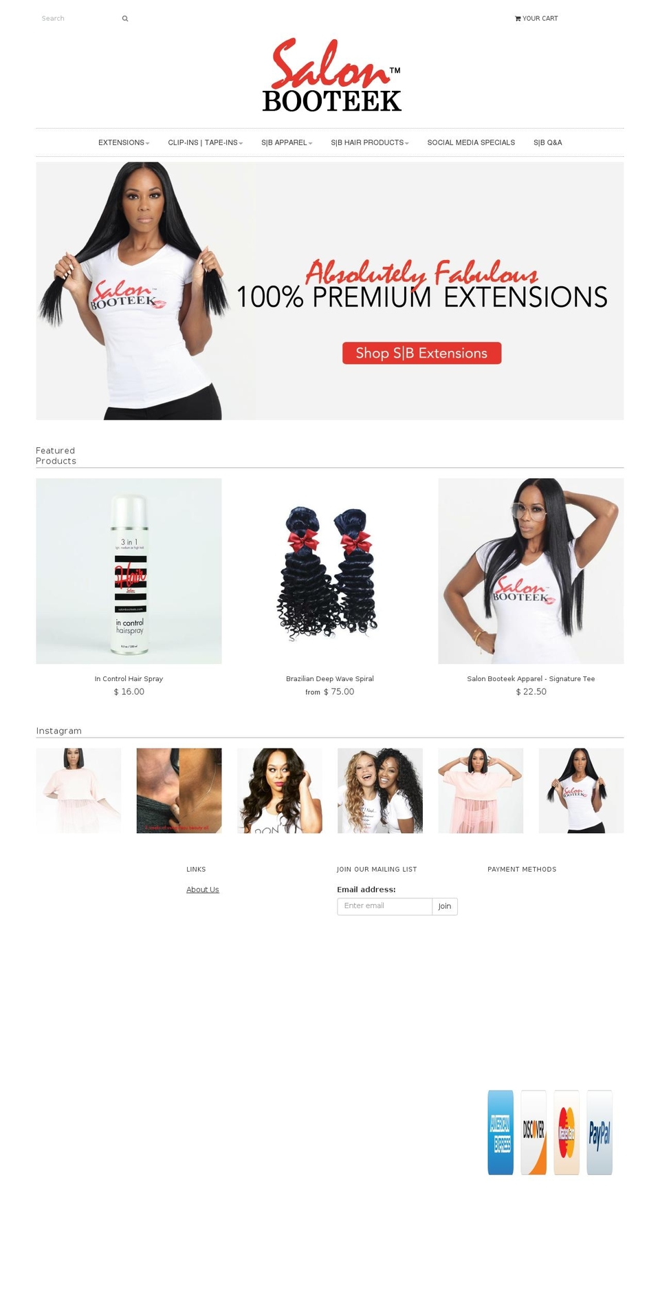 salonbooteek.com shopify website screenshot