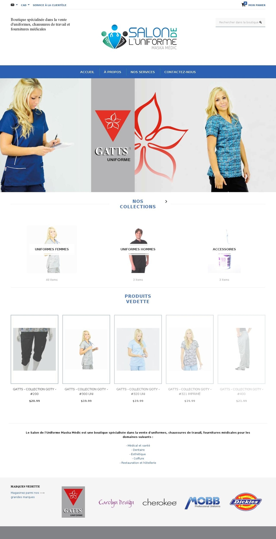 decortica-theme-source Shopify theme site example salondeluniforme.ca