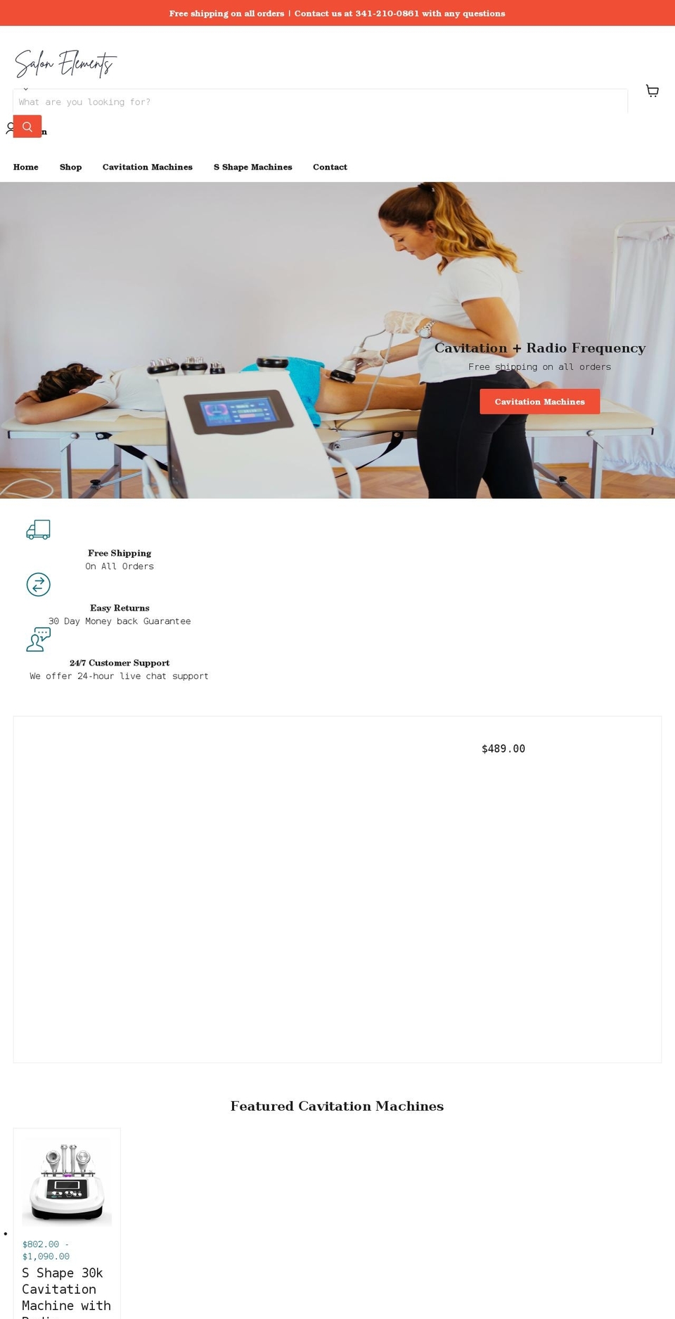 salonelements.net shopify website screenshot