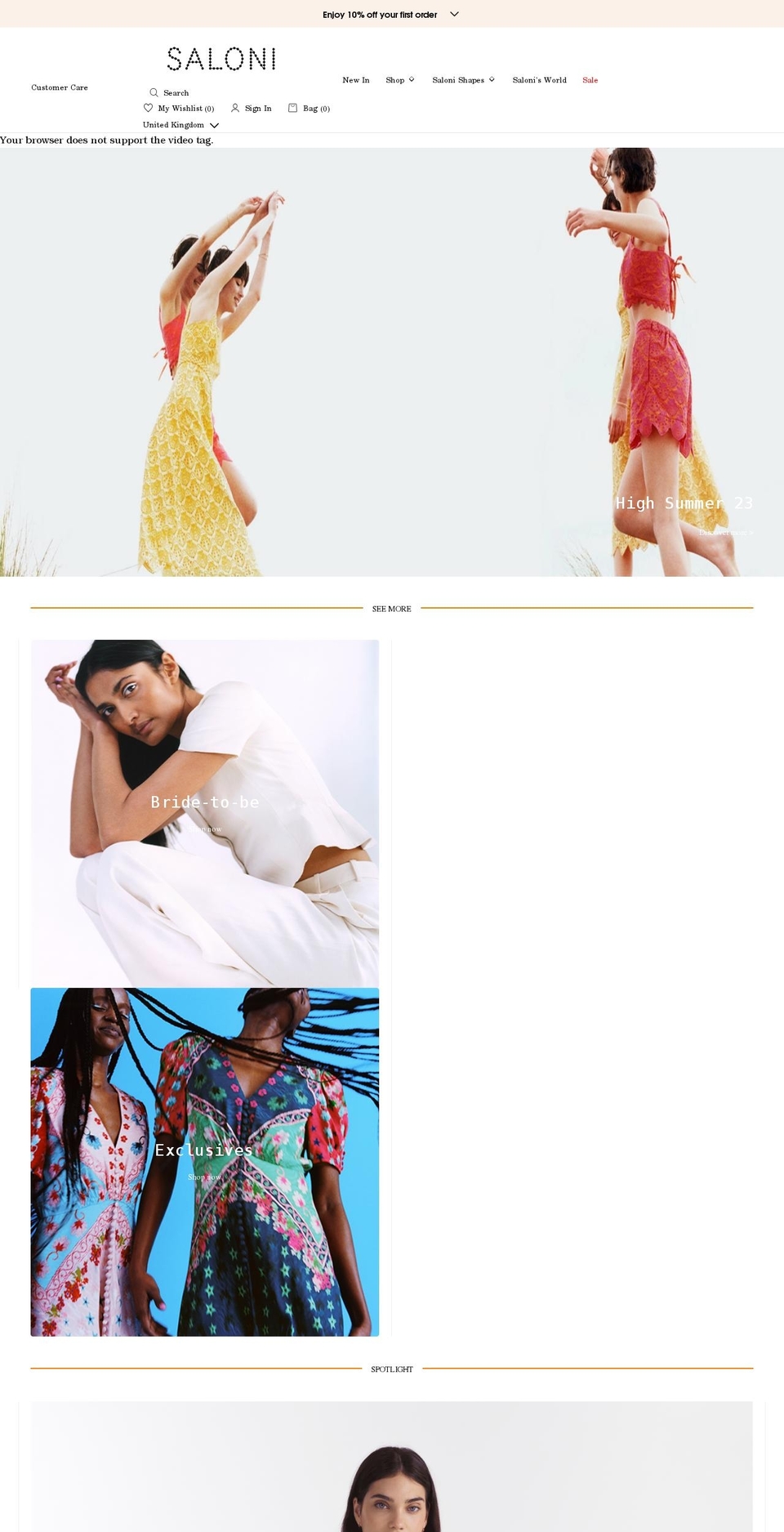 saloniworld.com shopify website screenshot