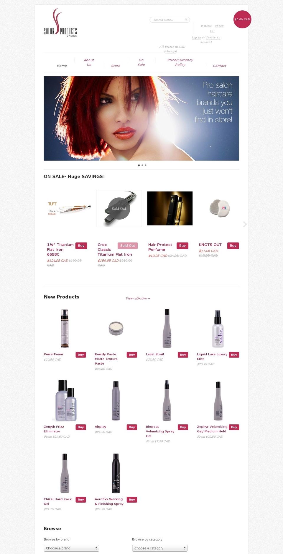 salonproductsonline.com shopify website screenshot