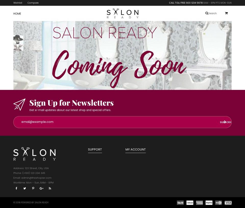 salonready.com.au shopify website screenshot