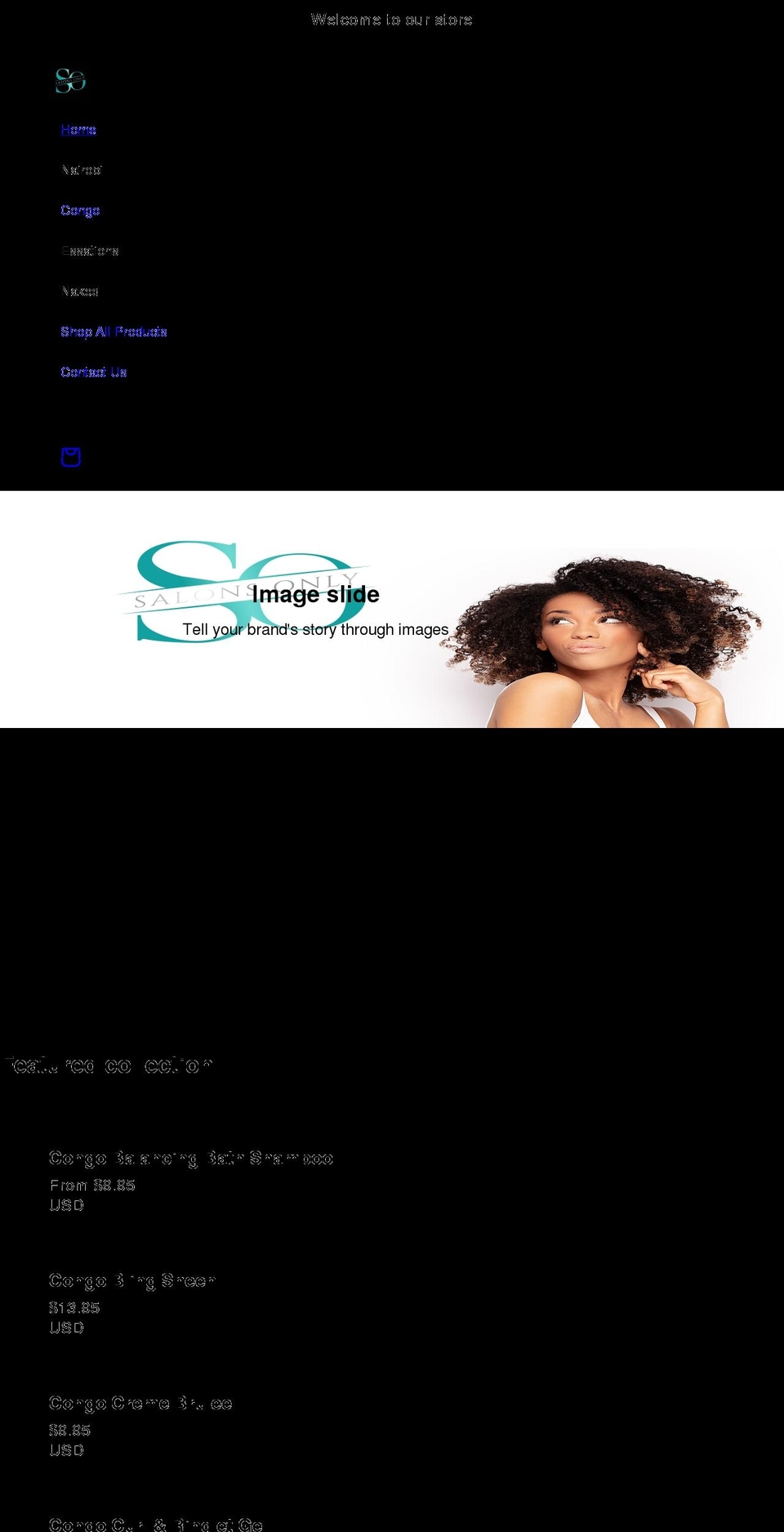 salonsonly.com shopify website screenshot