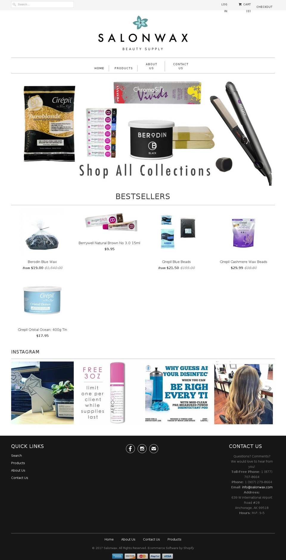 salonwax.com shopify website screenshot