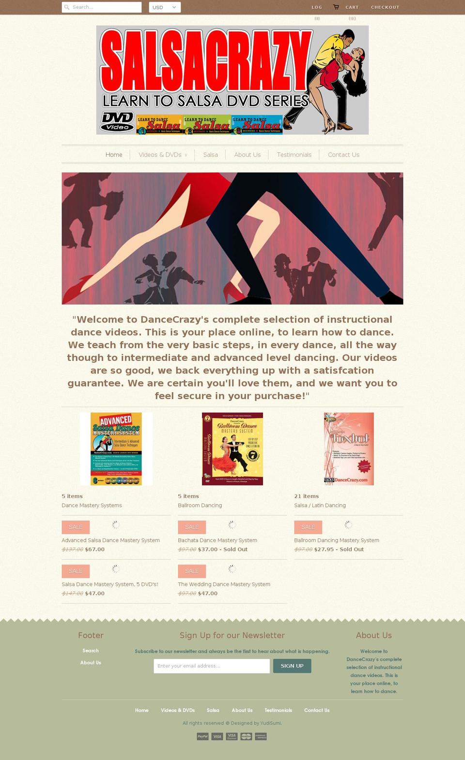 Salsa Shopify theme site example salsadancedvd.com