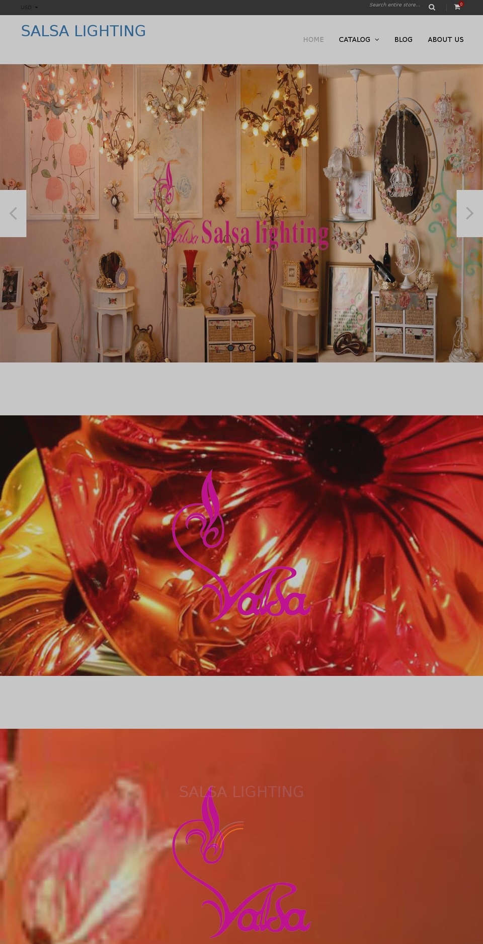 salsalighting.com — Shopify storefront screenshot