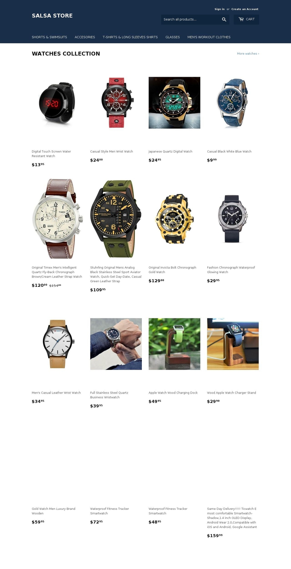 salsastore.net shopify website screenshot
