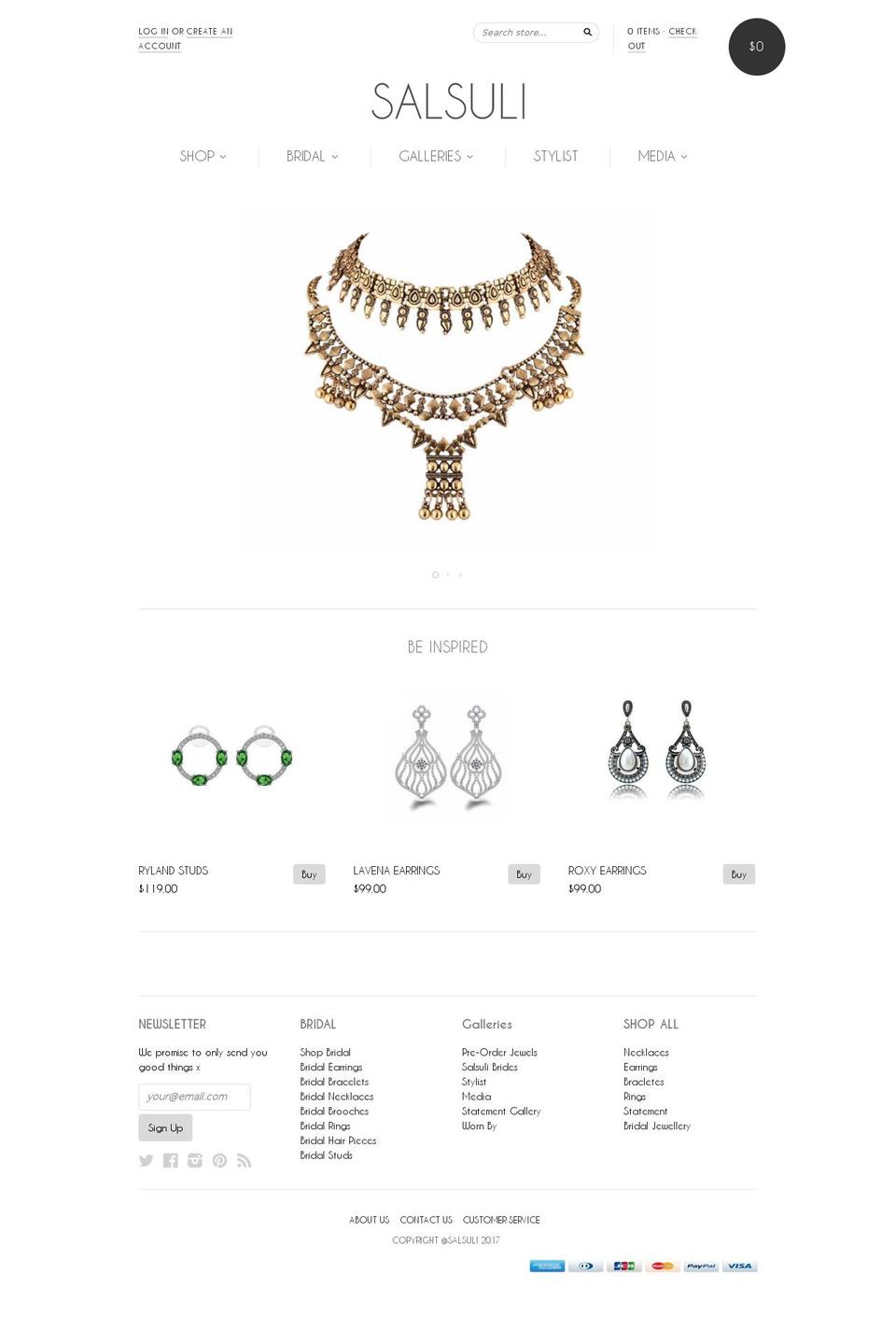 salsuli.com shopify website screenshot