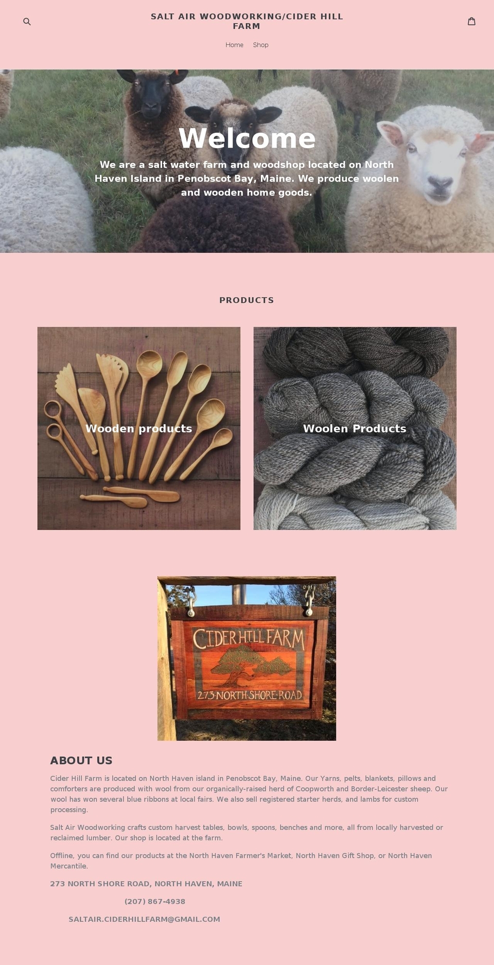saltair-ciderhillfarm.com — Shopify storefront screenshot