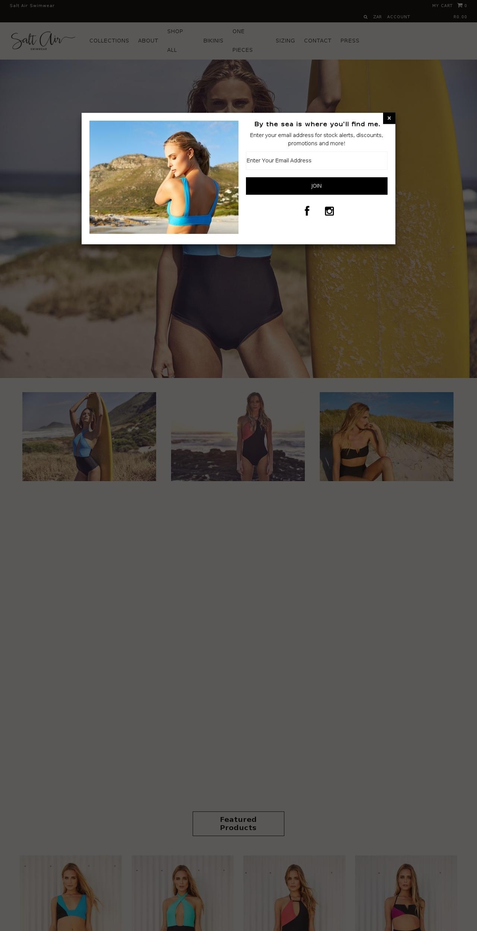 saltair.co.za shopify website screenshot