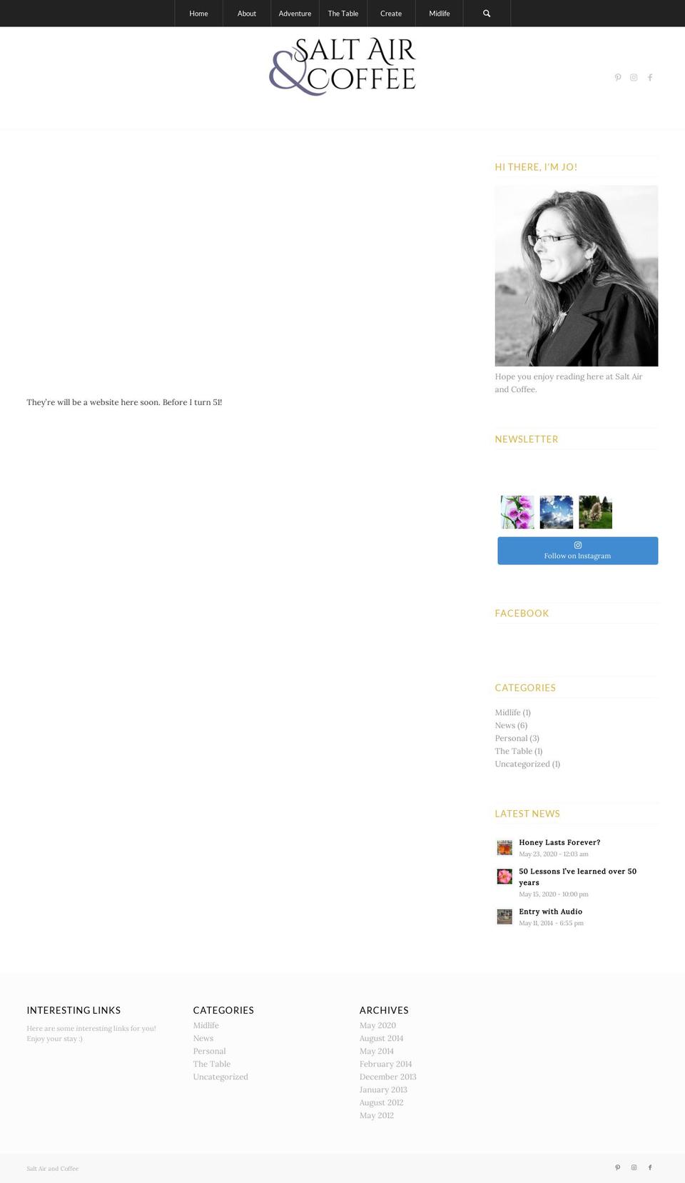 saltairandcoffee.com — Shopify storefront screenshot