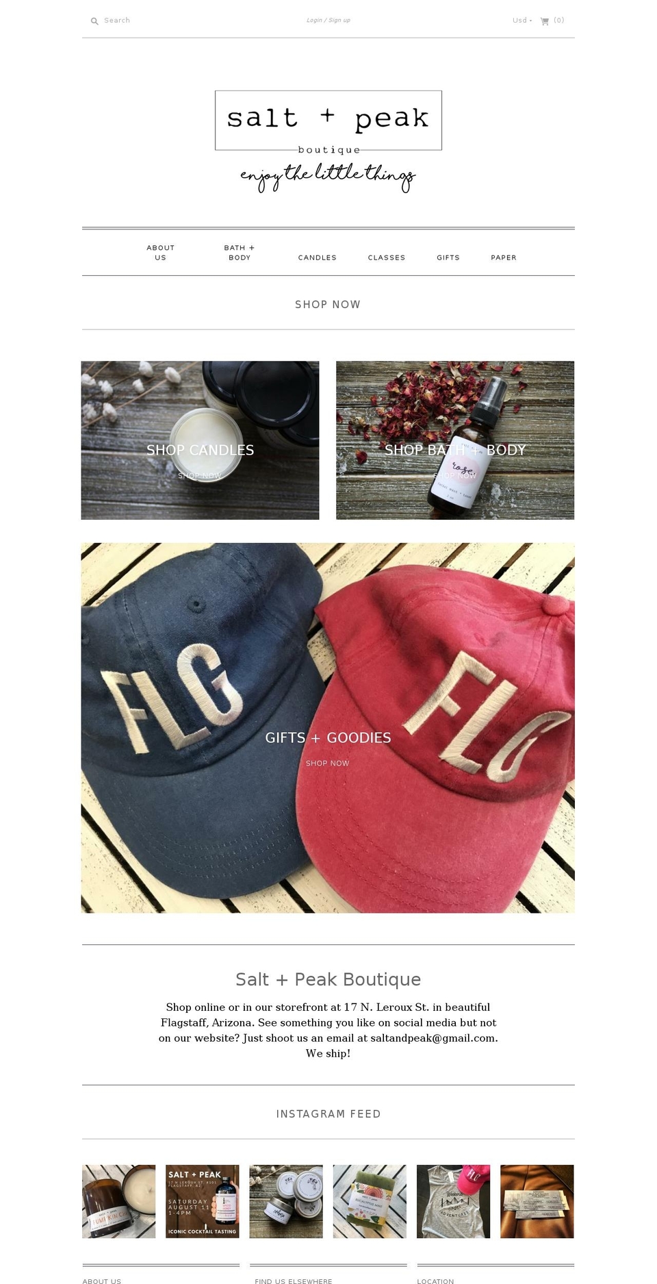 saltandpeakboutique.com — Shopify storefront screenshot
