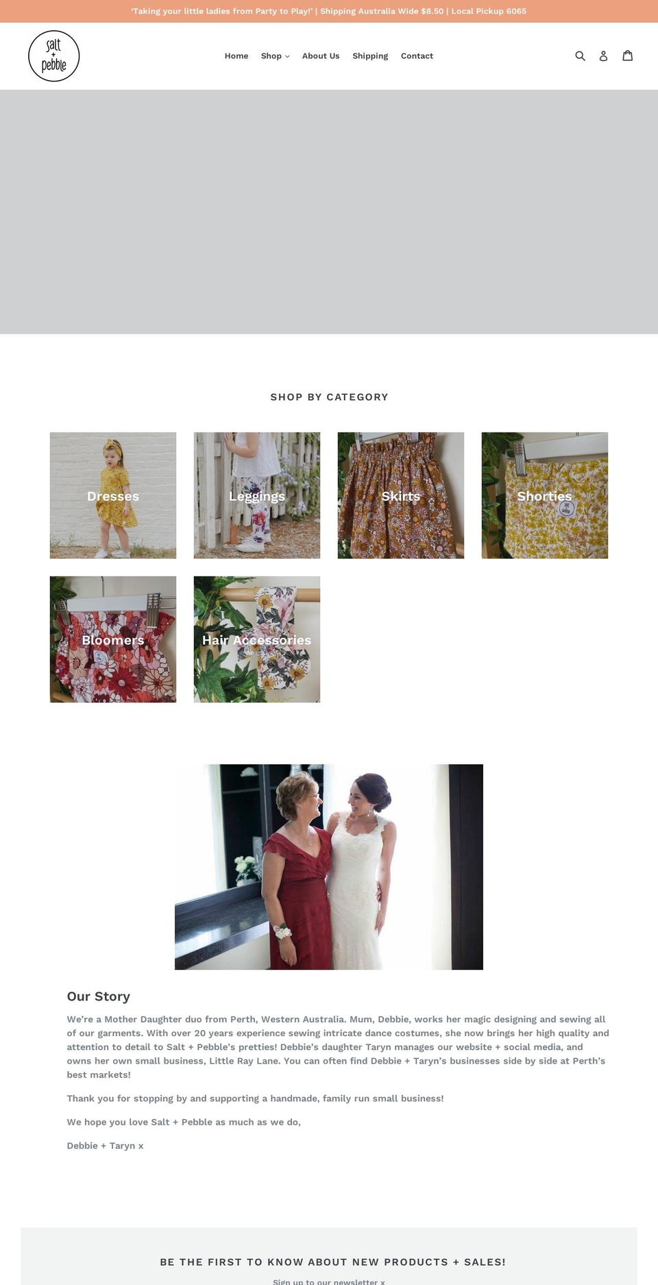 saltandpebble.com.au shopify website screenshot