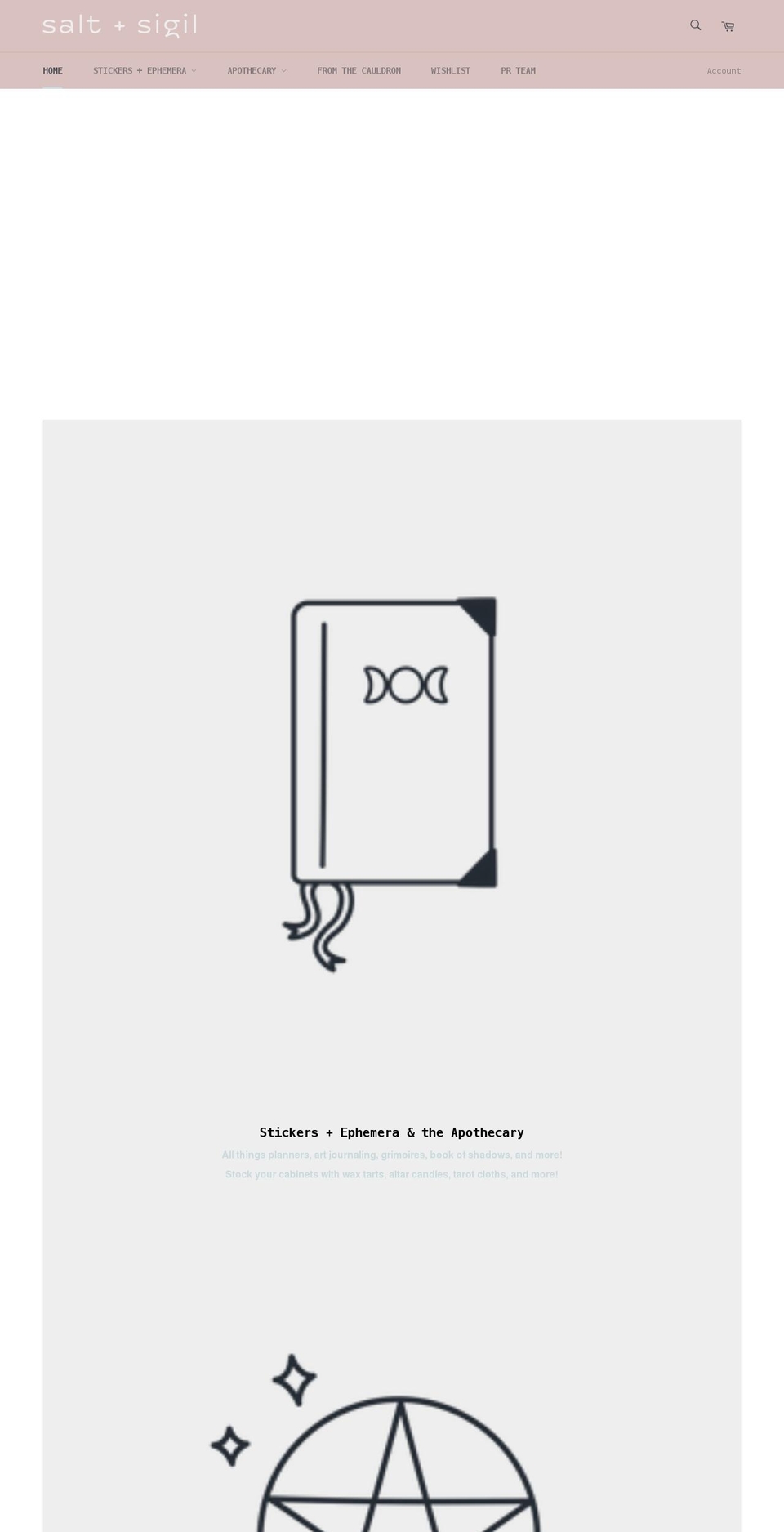 saltandsigil.com shopify website screenshot