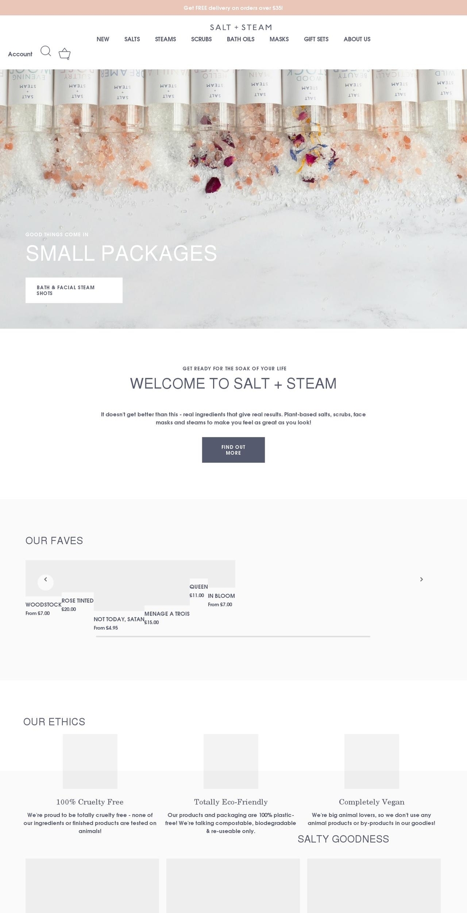 saltandsteam.co.uk shopify website screenshot
