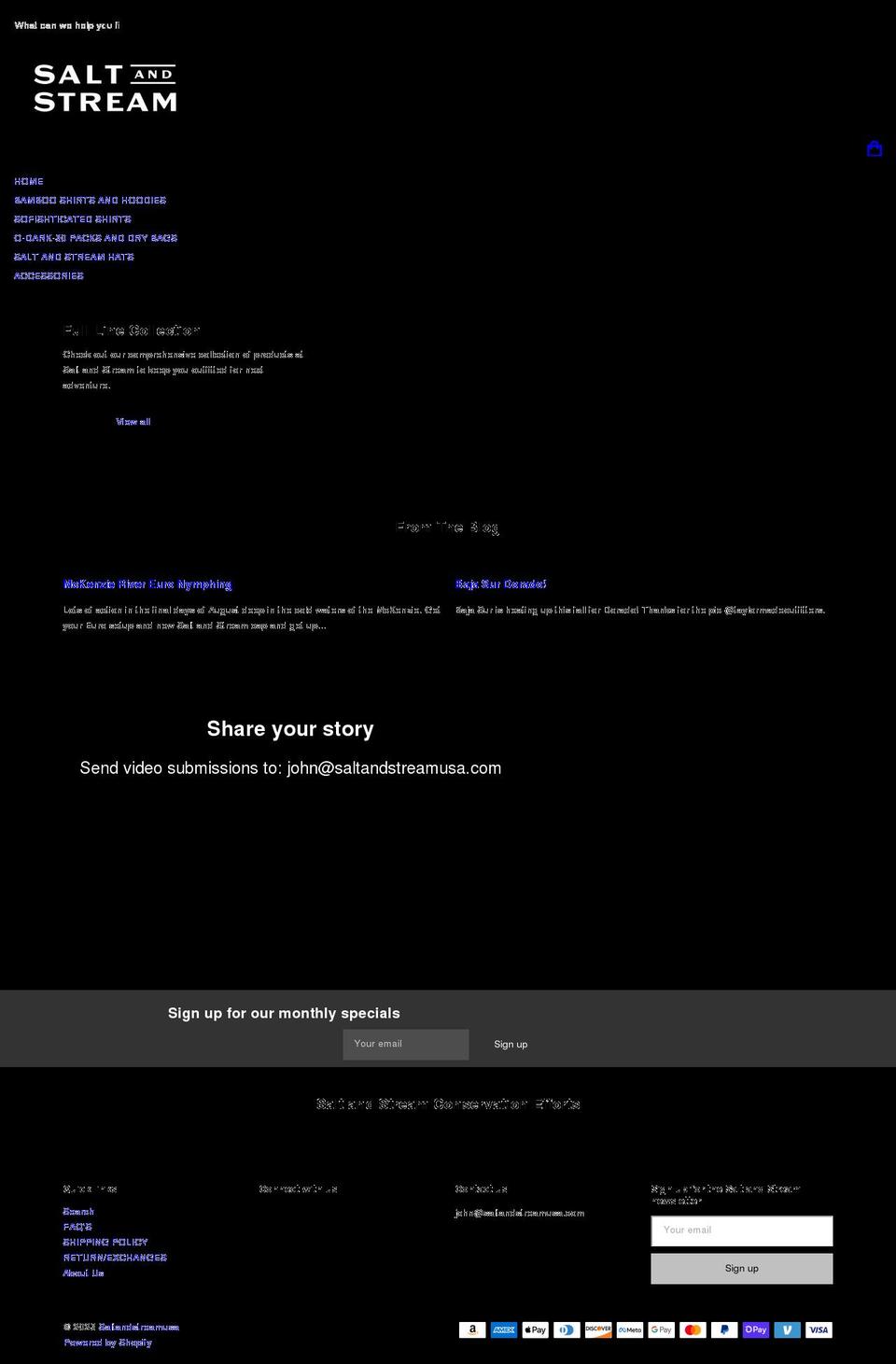 saltandstreamusa.com shopify website screenshot