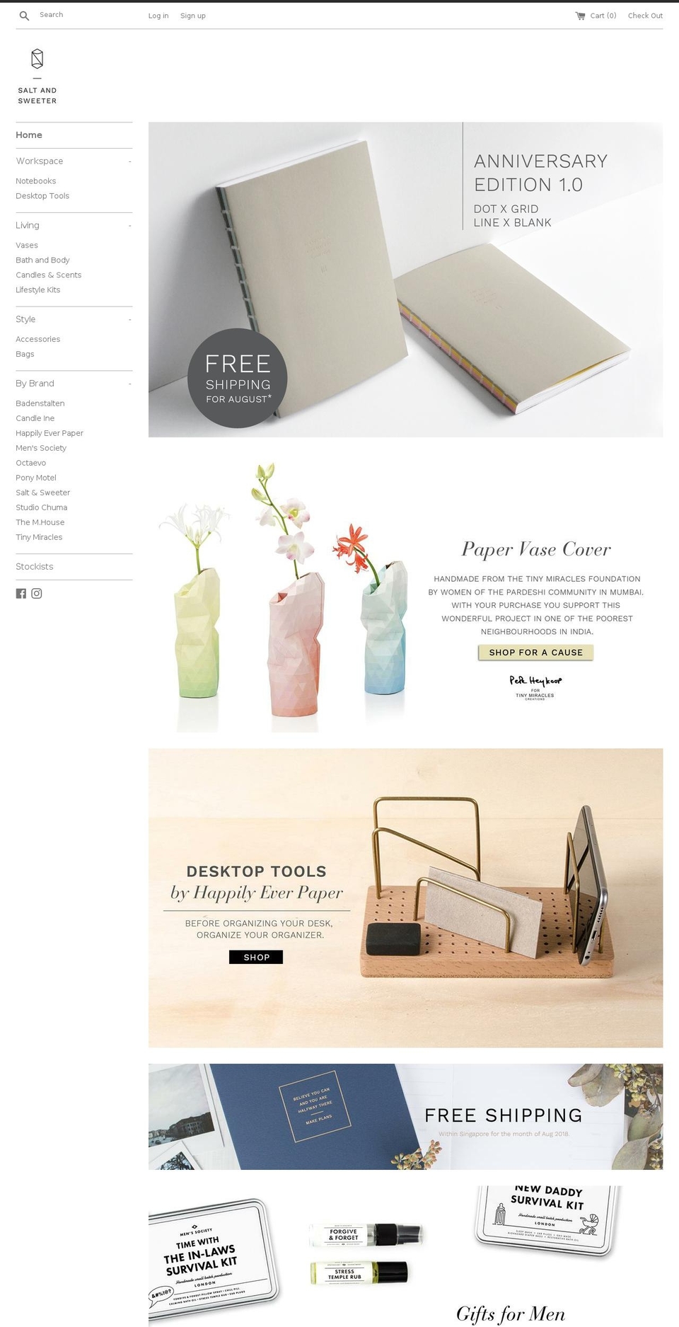 saltandsweeter.com — Shopify storefront screenshot