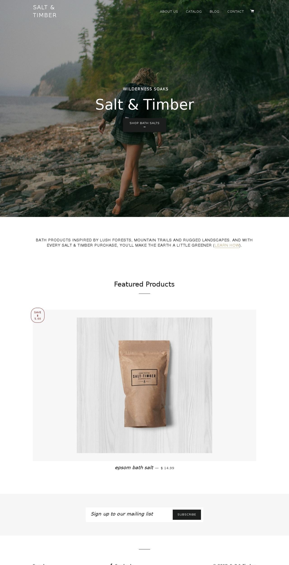 saltandtimber.com — Shopify storefront screenshot