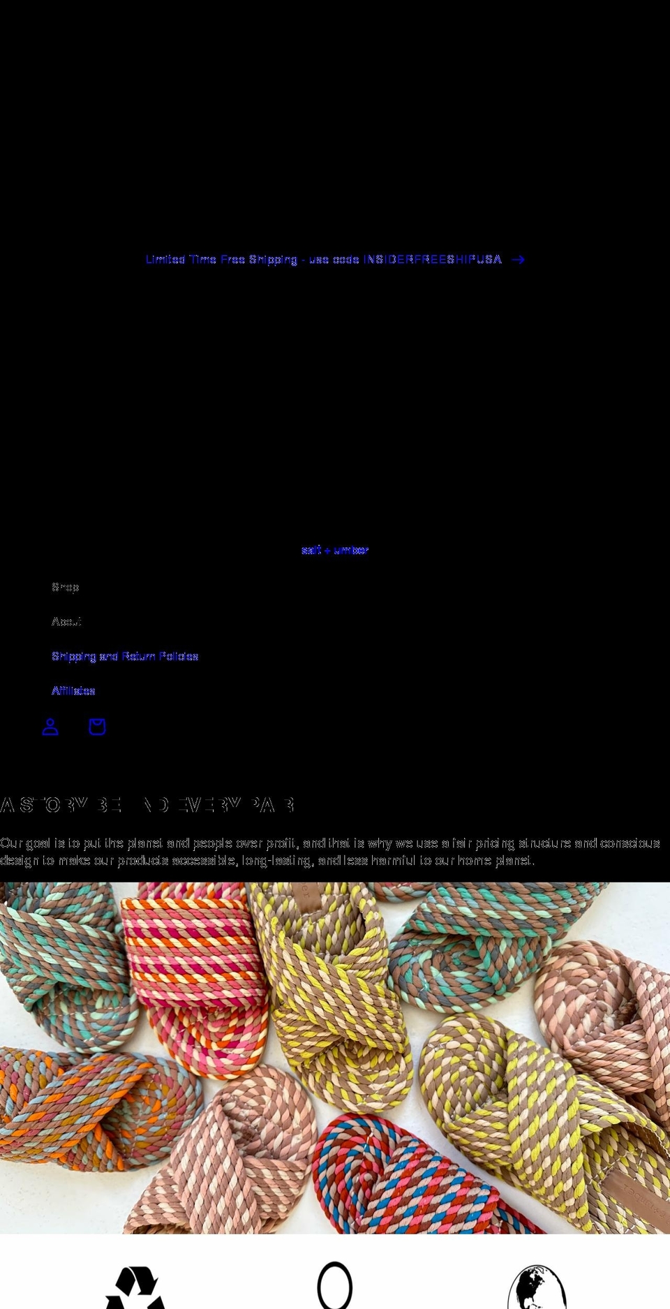 saltandumber.com shopify website screenshot
