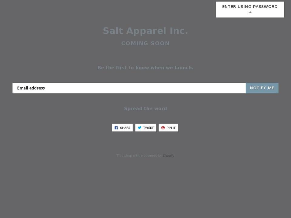 saltapparelinc.com — Shopify storefront screenshot
