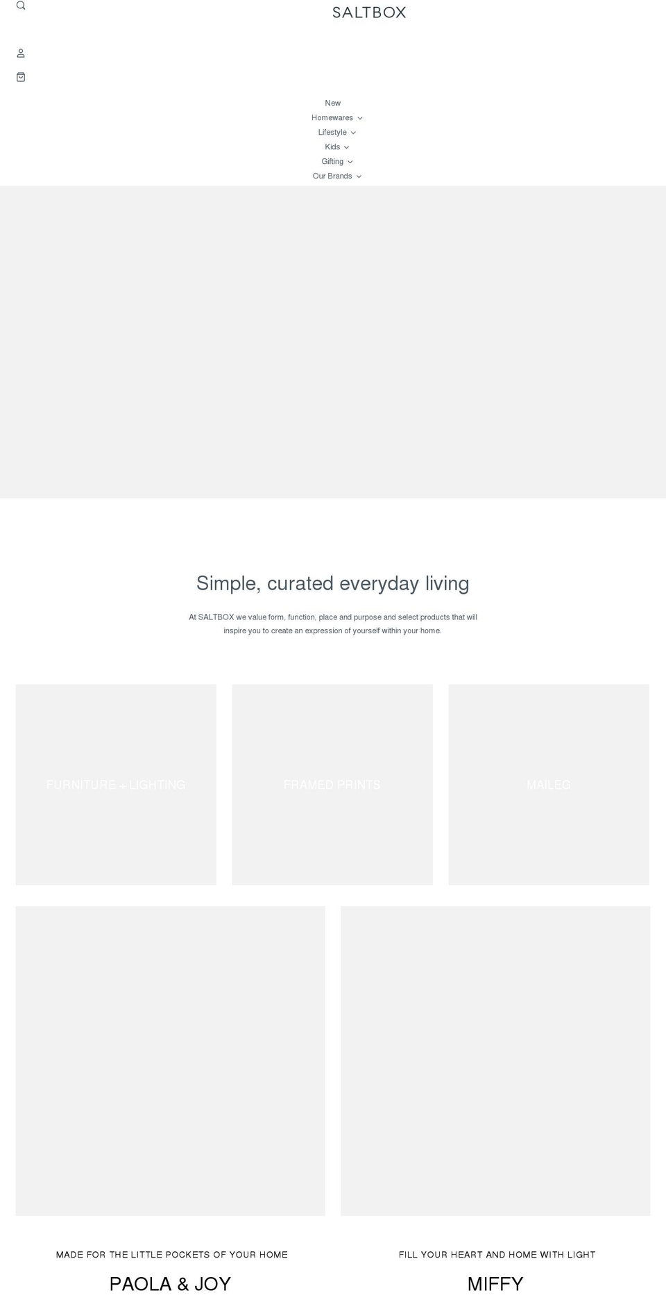 saltboxhome.com.au shopify website screenshot