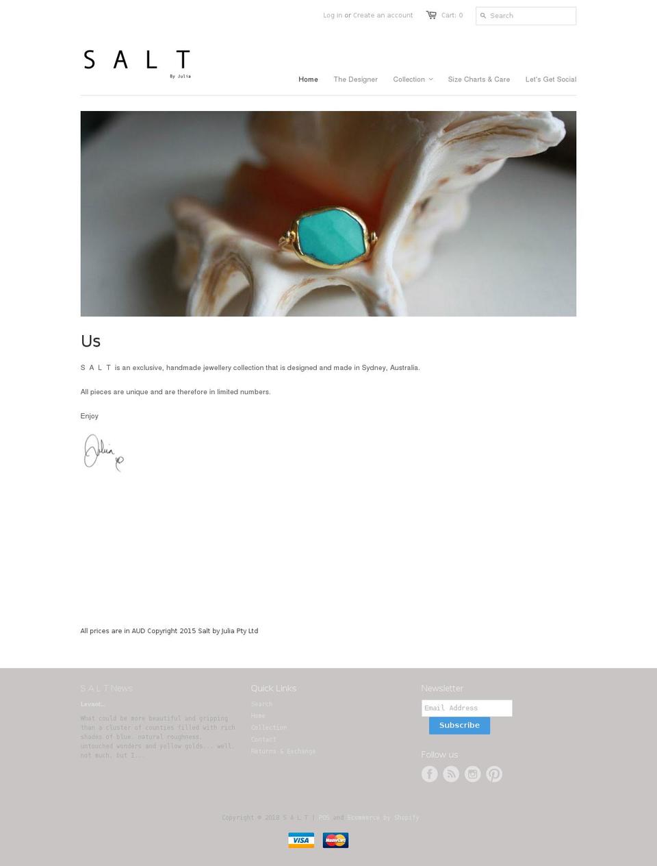 saltbyjulia.com — Shopify storefront screenshot