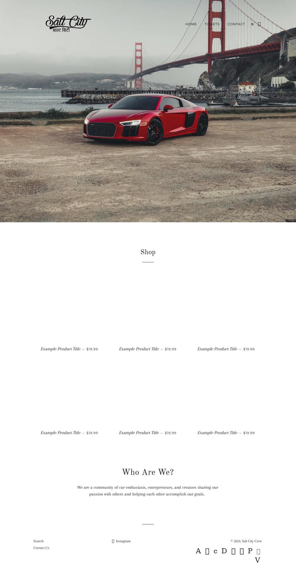 saltcitycrew.com shopify website screenshot