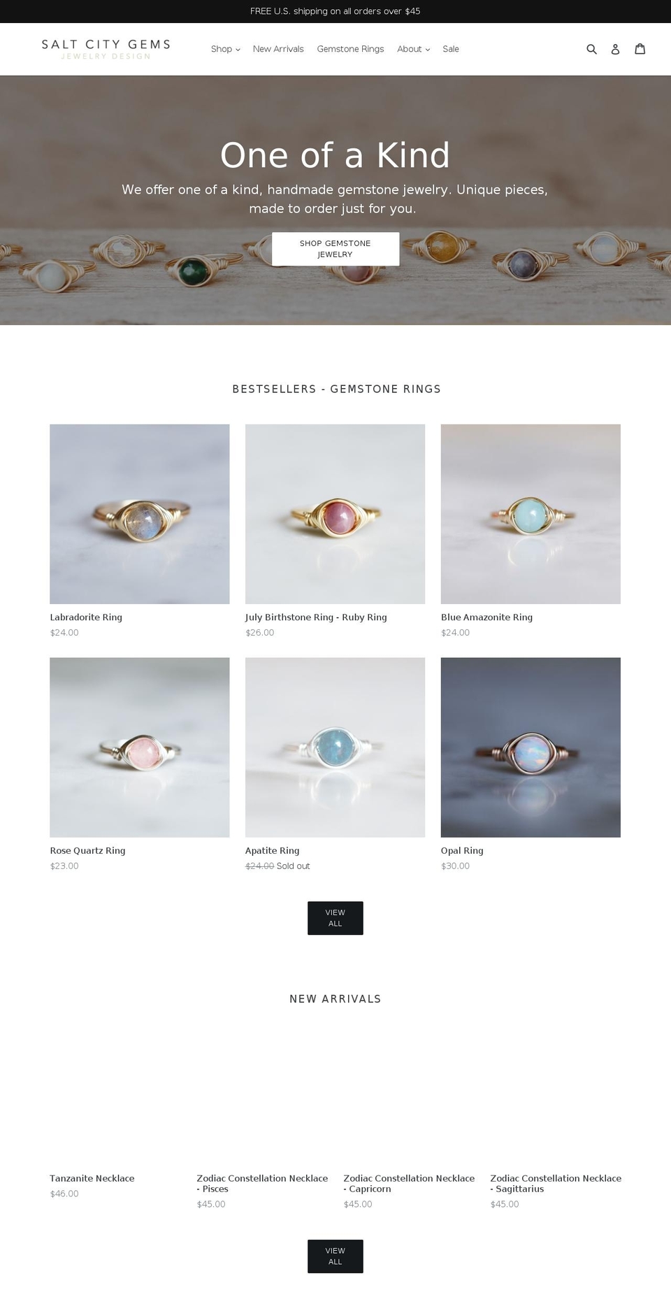 saltcitygems.com — Shopify storefront screenshot