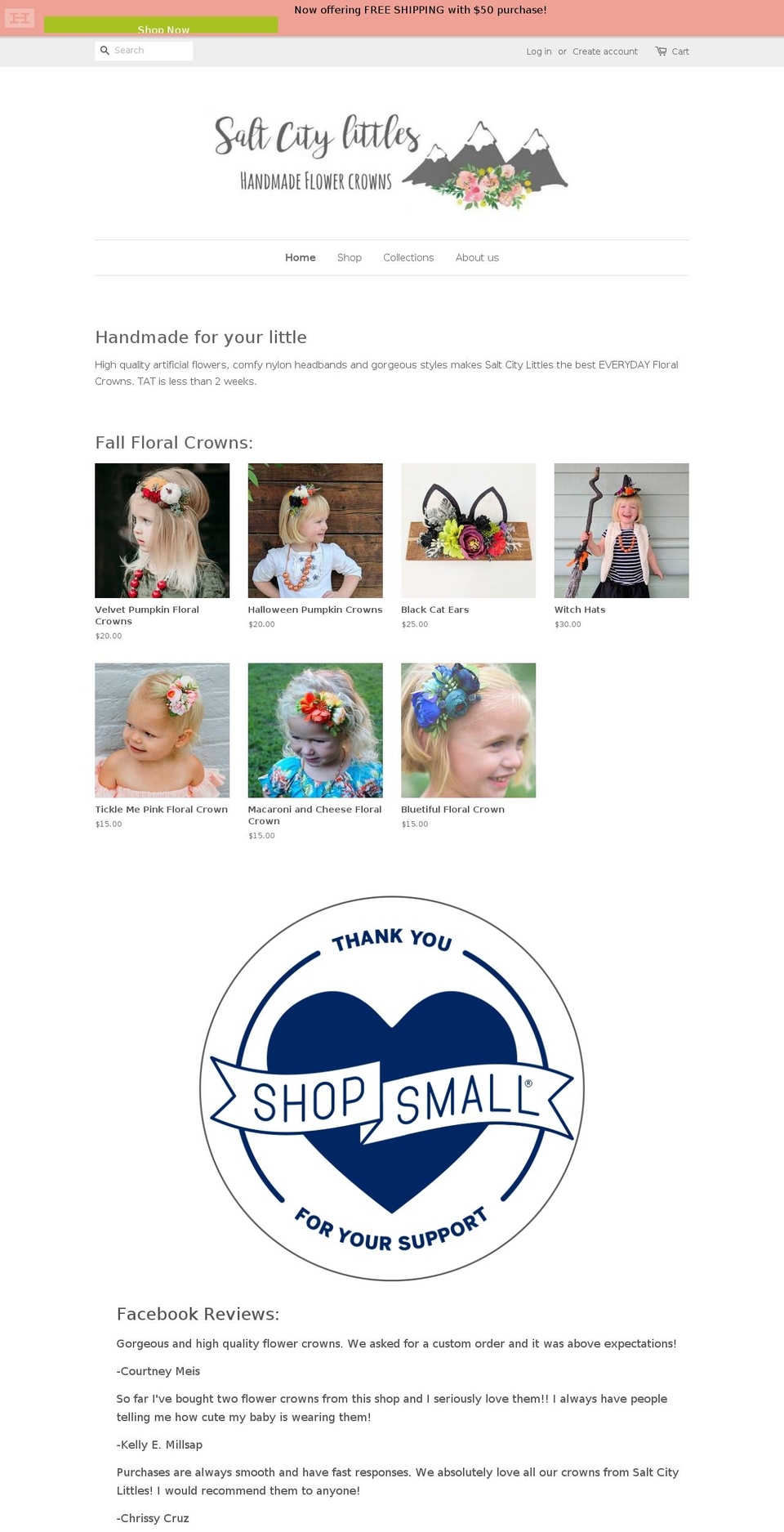 saltcitylittles.com shopify website screenshot