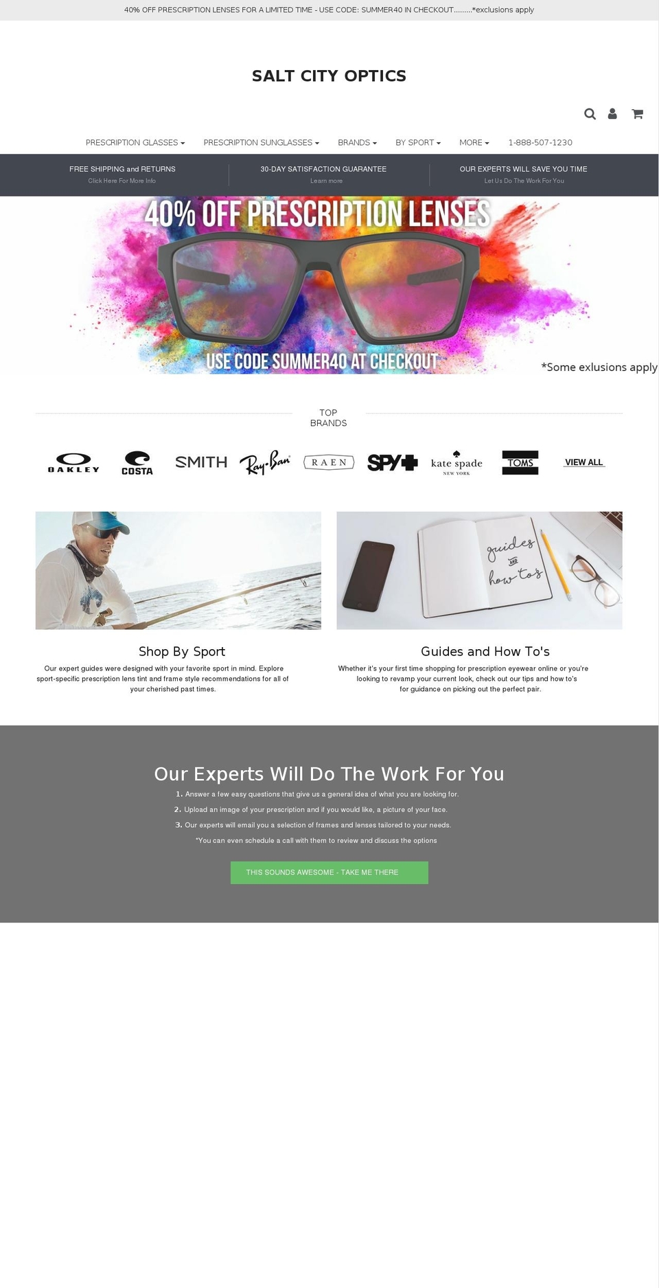 saltcityoptics.com shopify website screenshot