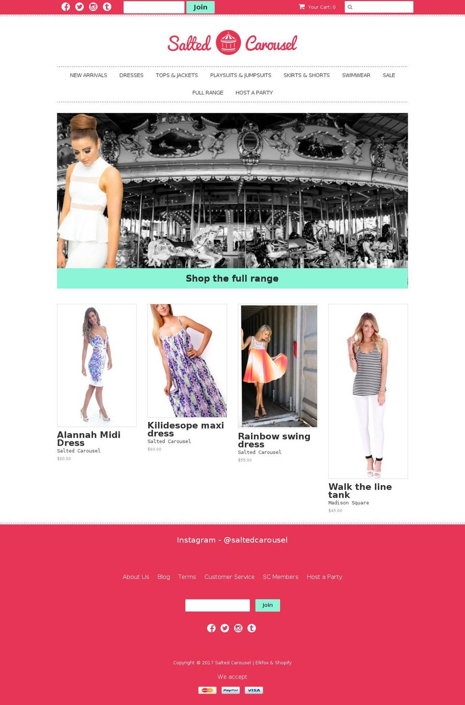 saltedcarousel.com shopify website screenshot