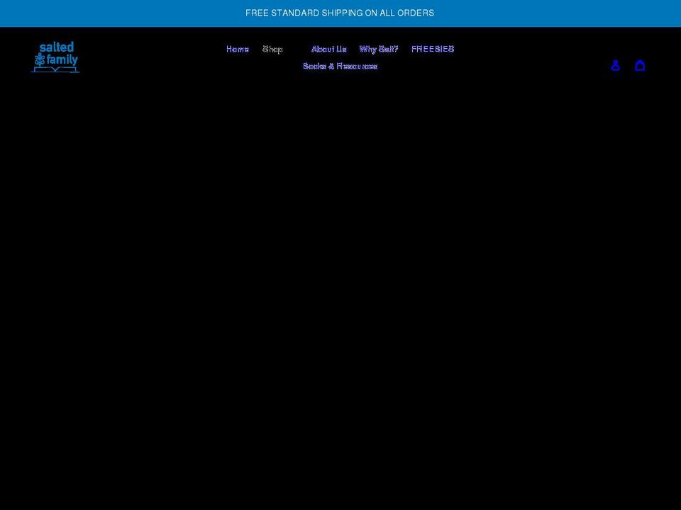 saltedfamily.com shopify website screenshot