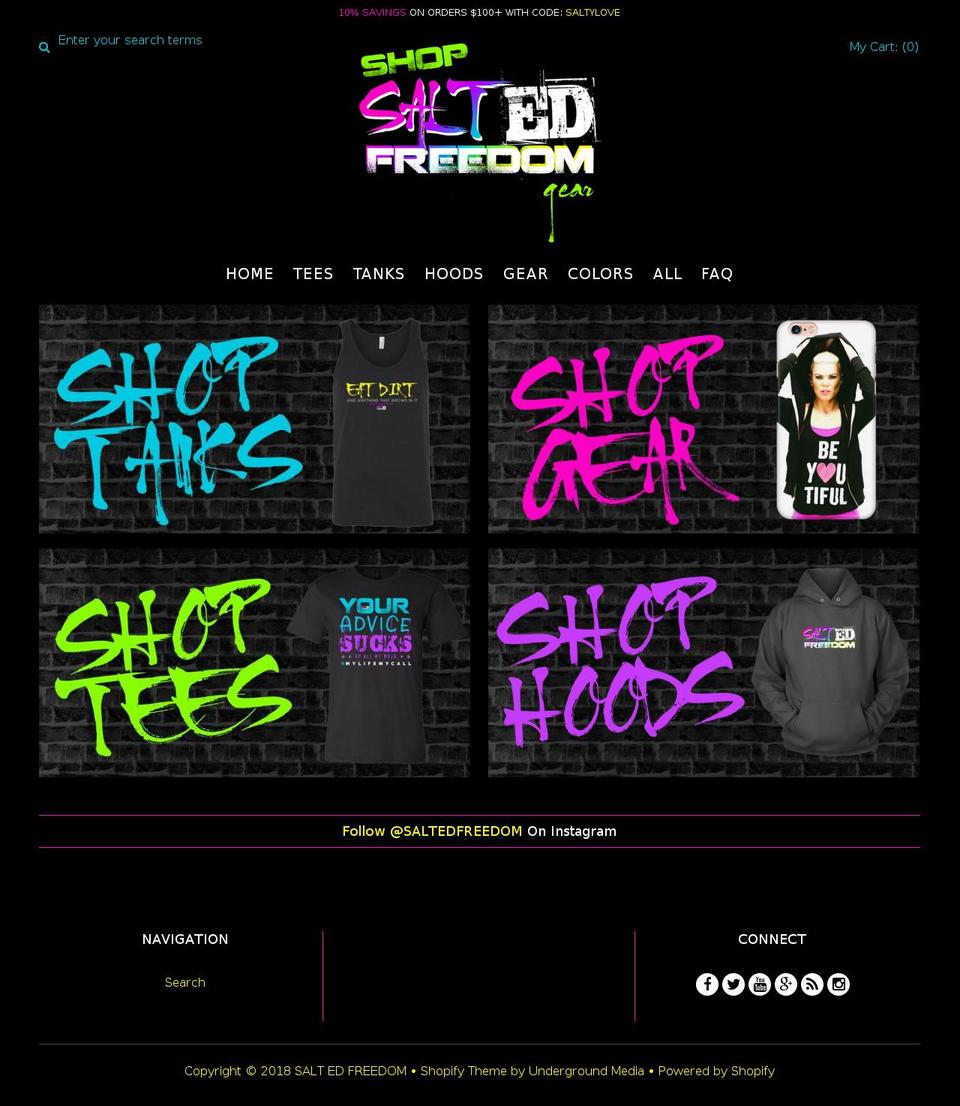 saltedfreedomgear.com shopify website screenshot