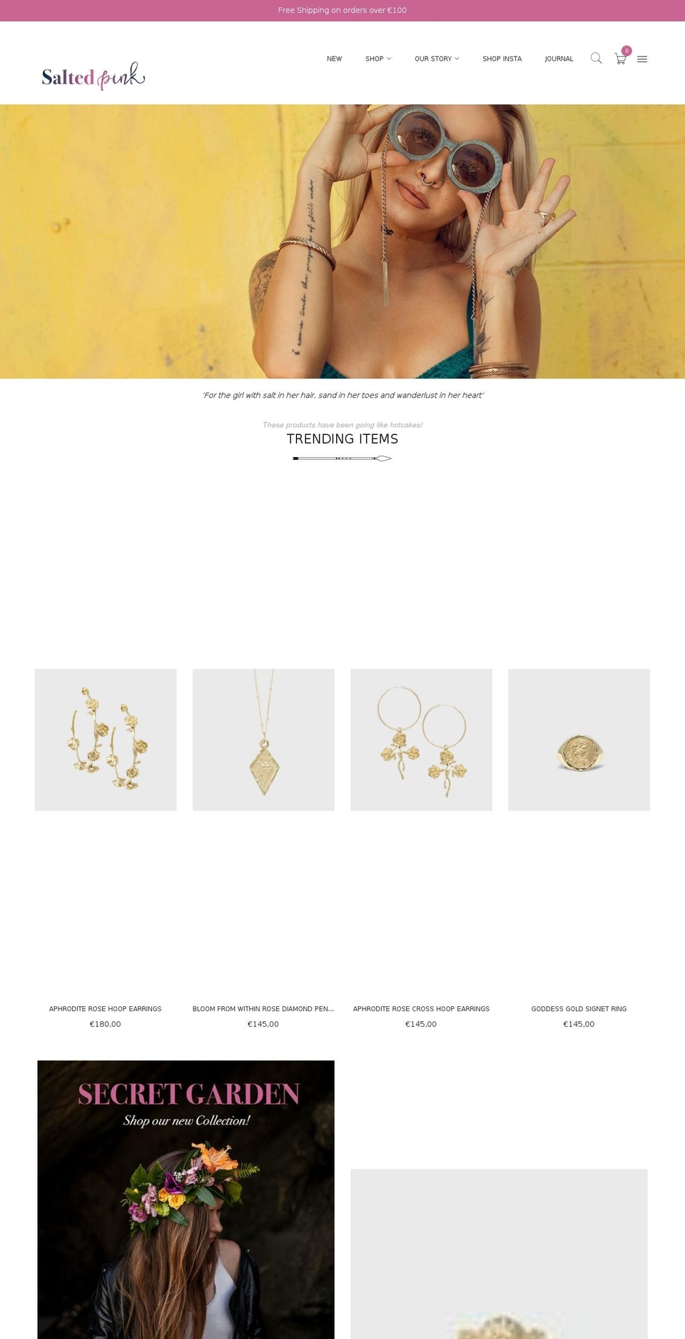 saltedpink.com — Shopify storefront screenshot