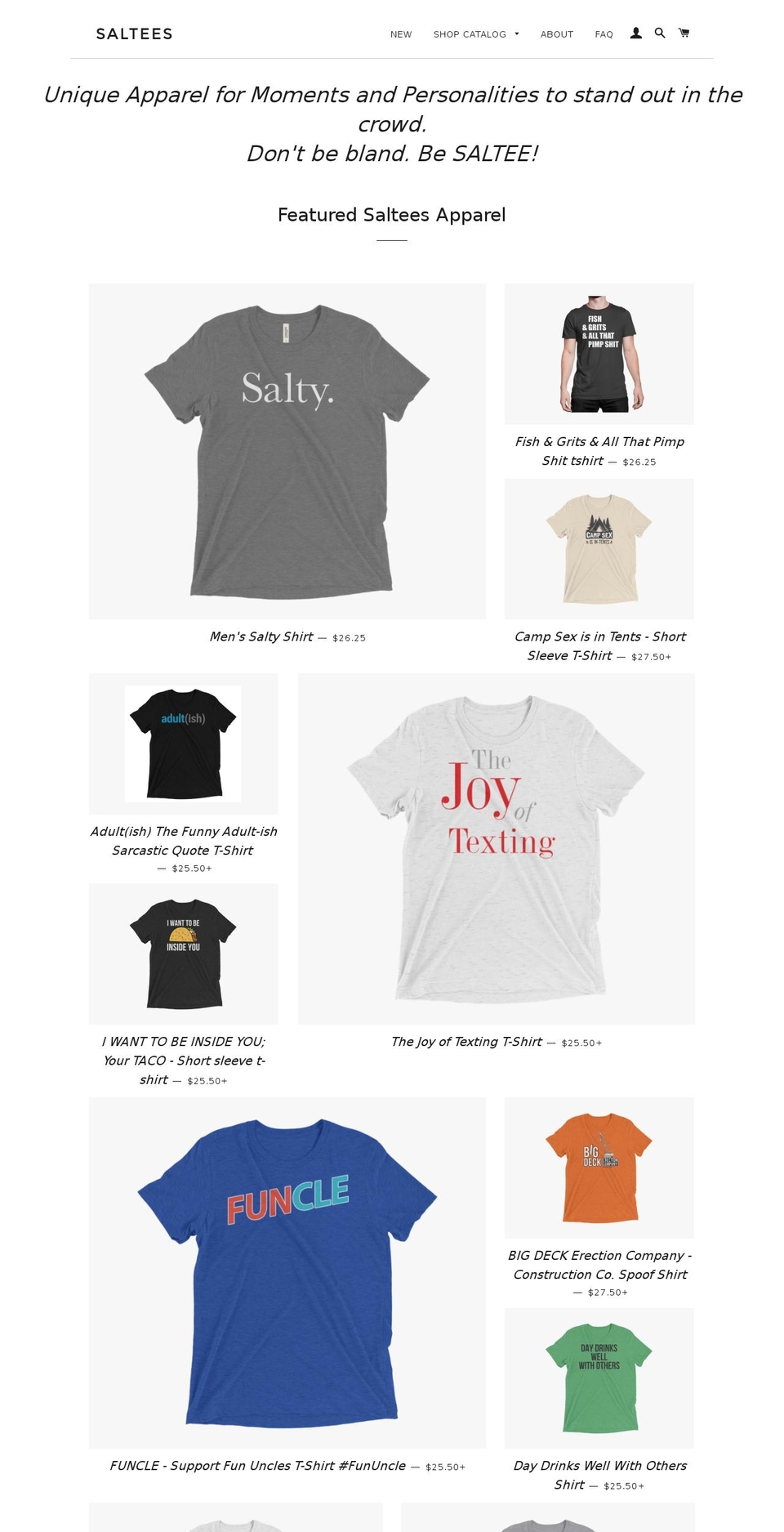 saltees.co shopify website screenshot