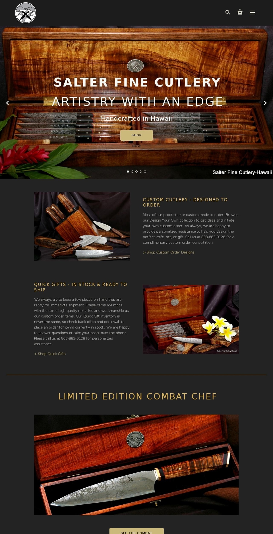 Startup Shopify theme site example salterfinecutlery.com