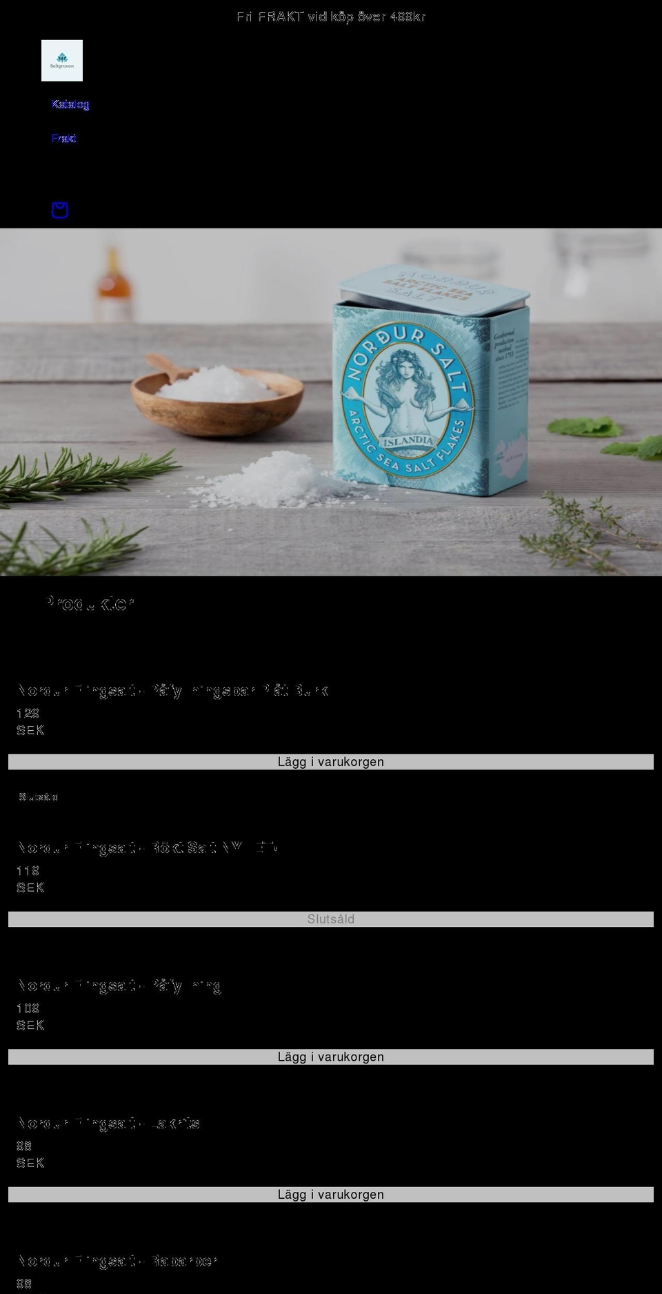 saltgruvan.se shopify website screenshot