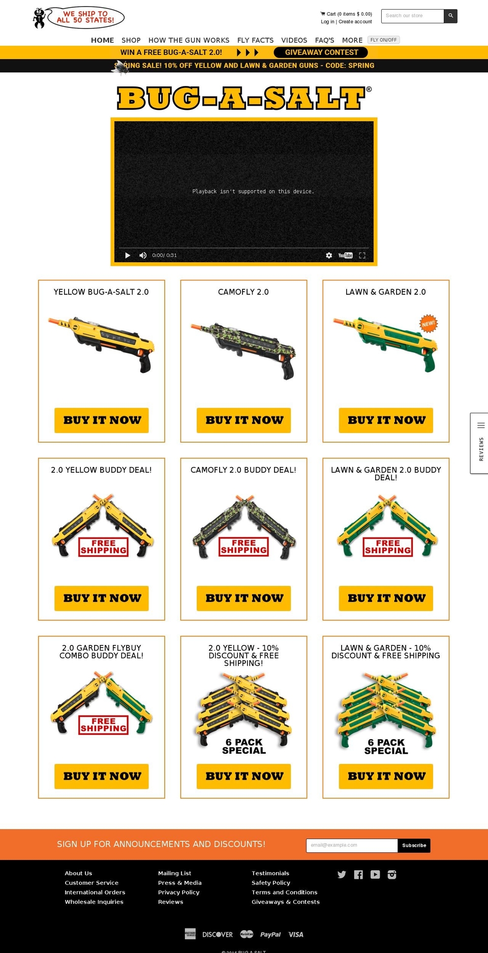 saltgun.net shopify website screenshot