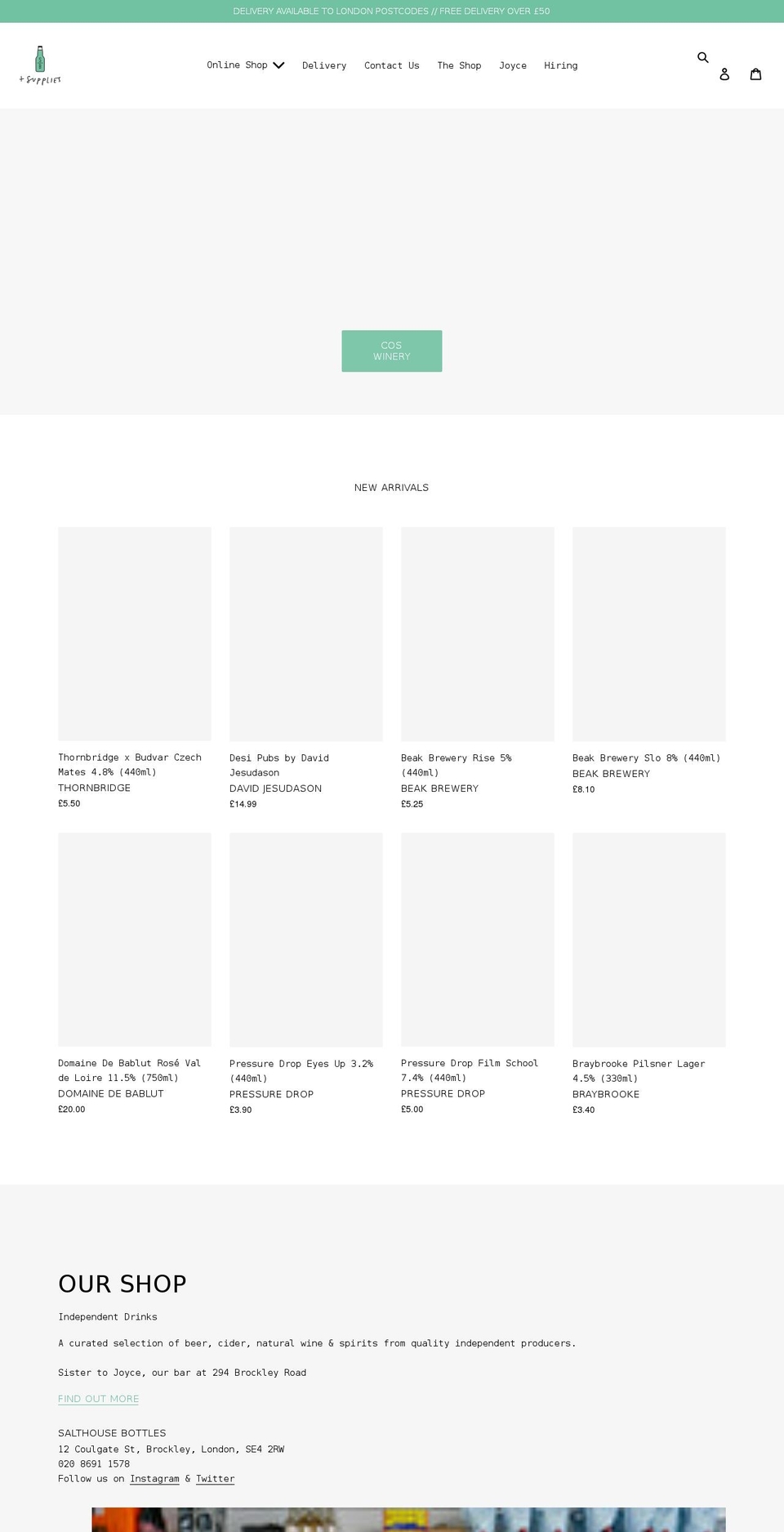 salthousebottles.com shopify website screenshot