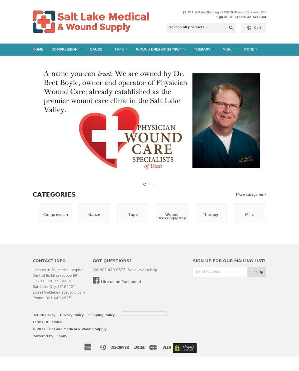 saltlakemedsupply.com shopify website screenshot