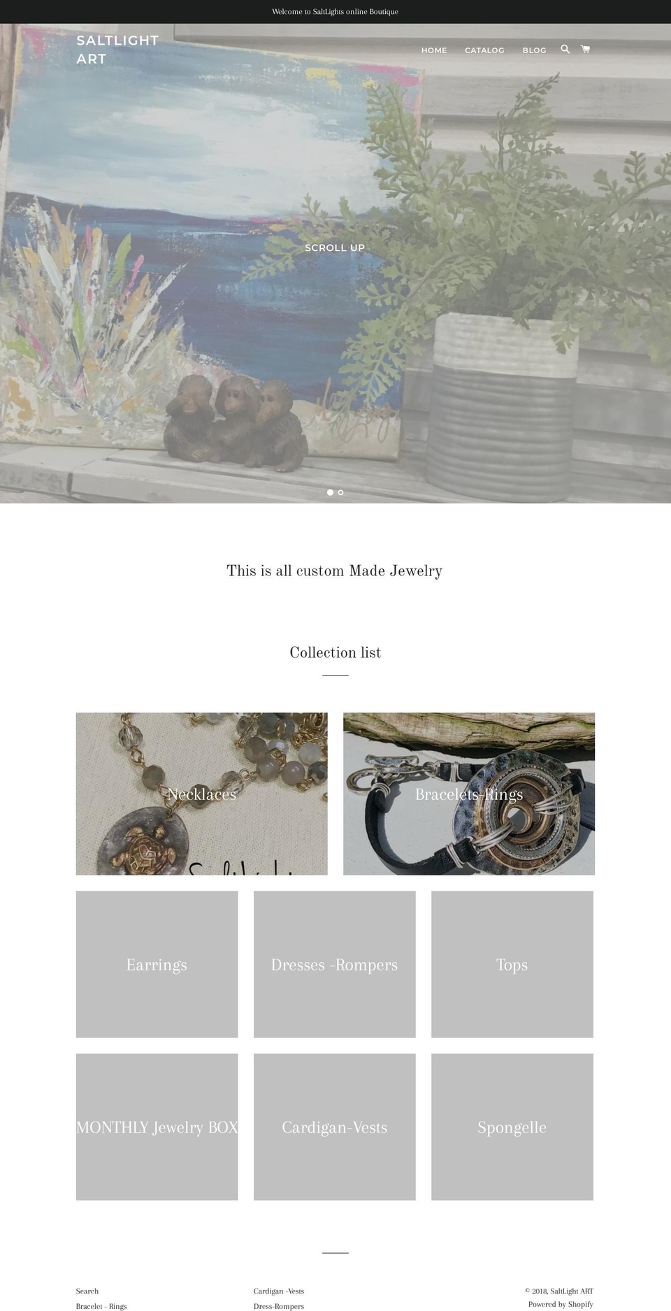 saltlightartboutique.com shopify website screenshot