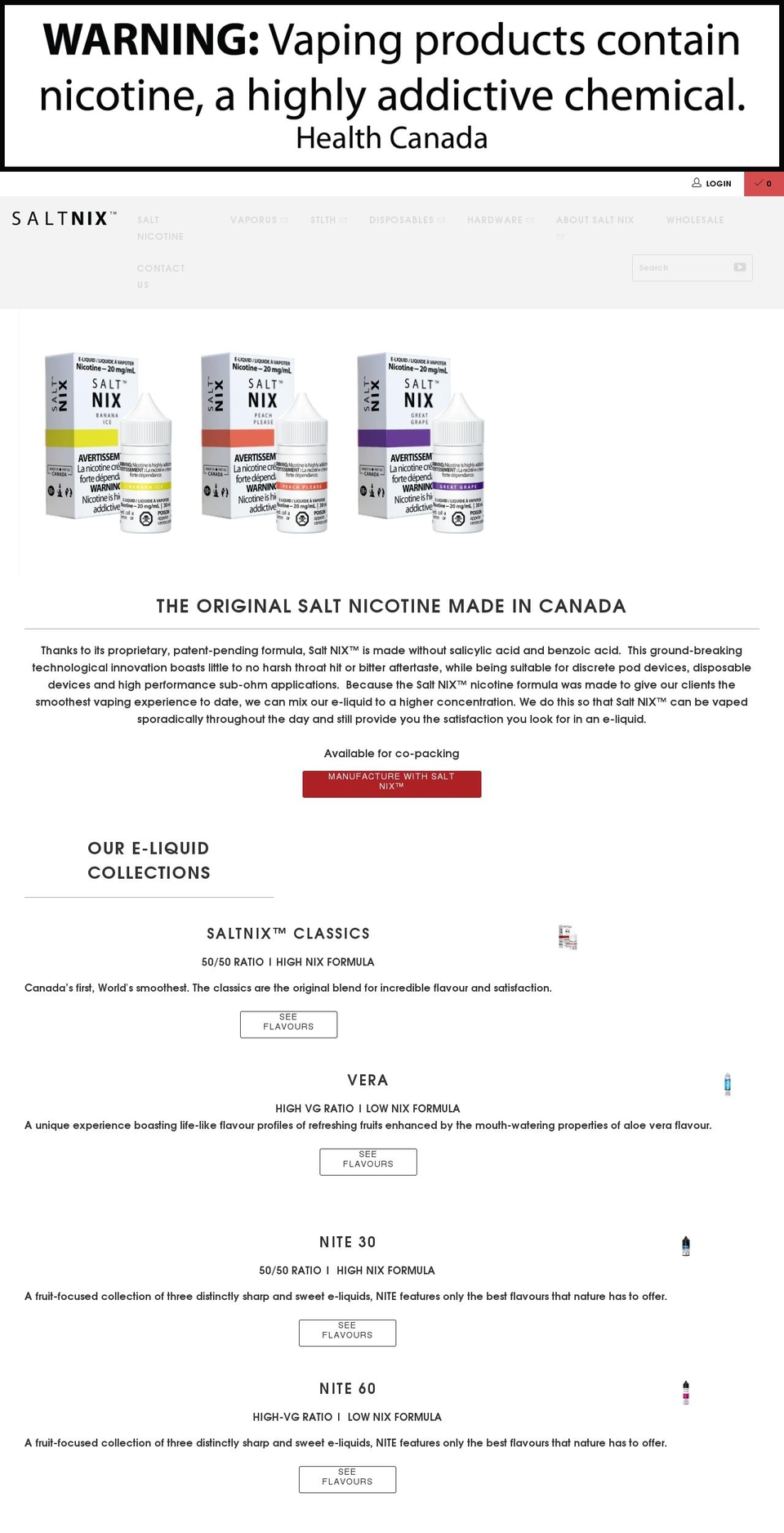 saltnix.ca shopify website screenshot
