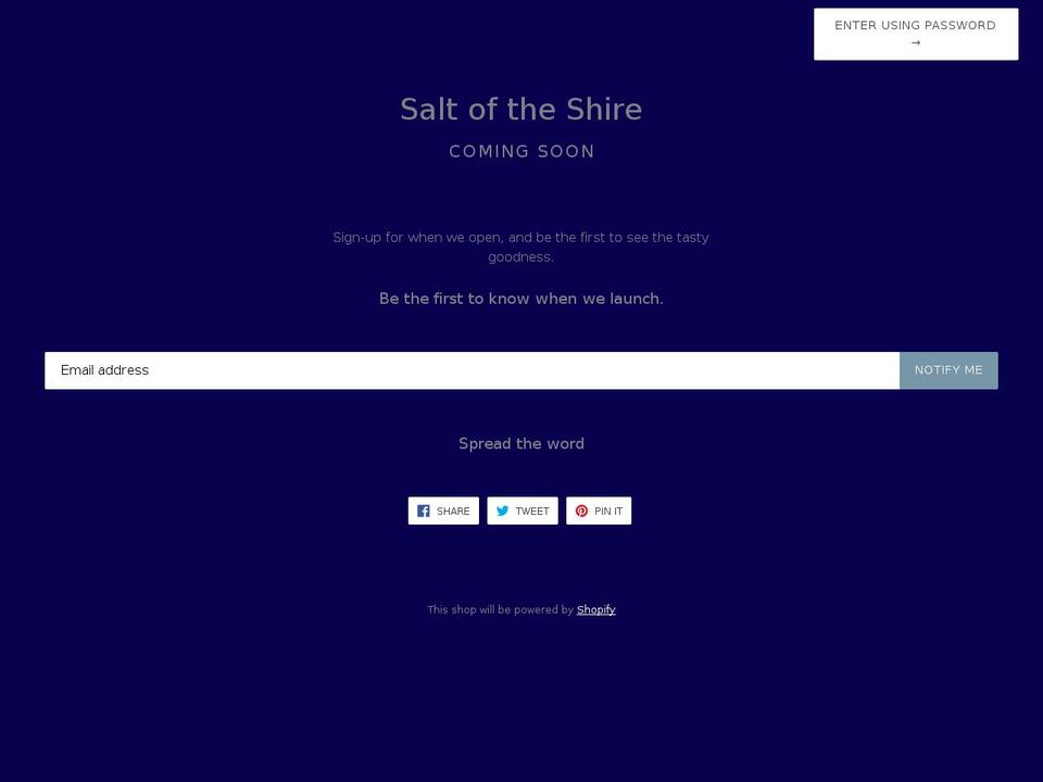 saltoftheshire.com — Shopify storefront screenshot