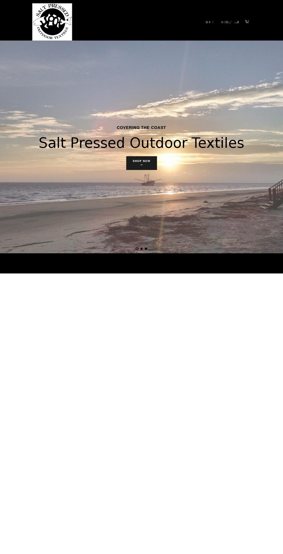 saltpressedoutdoortextiles.com shopify website screenshot