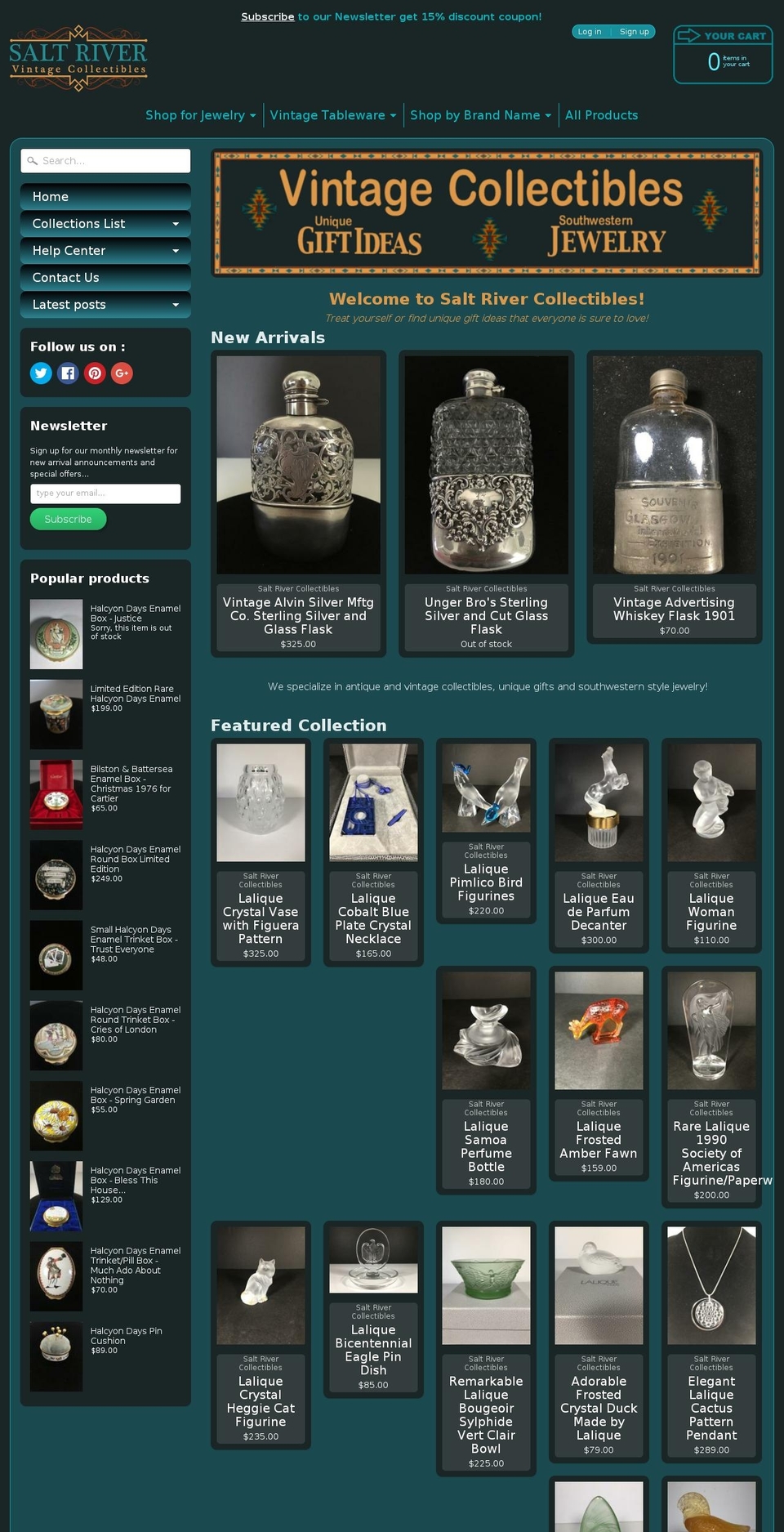 saltrivercollectibles.com — Shopify storefront screenshot