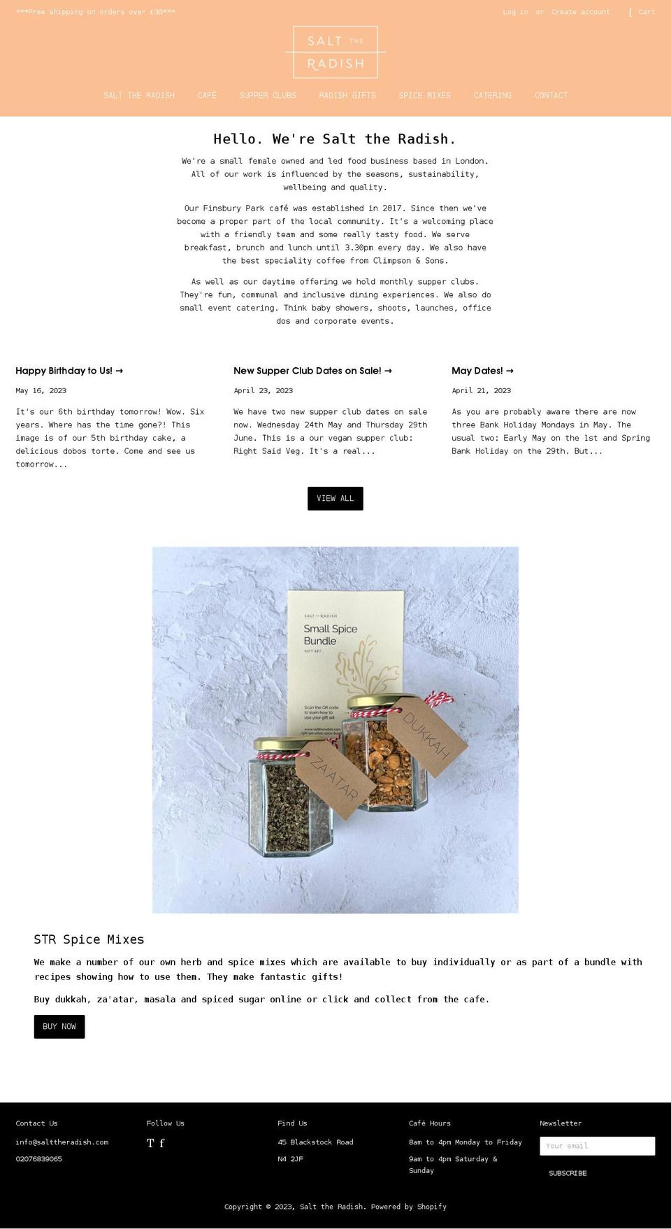salttheradish.com shopify website screenshot