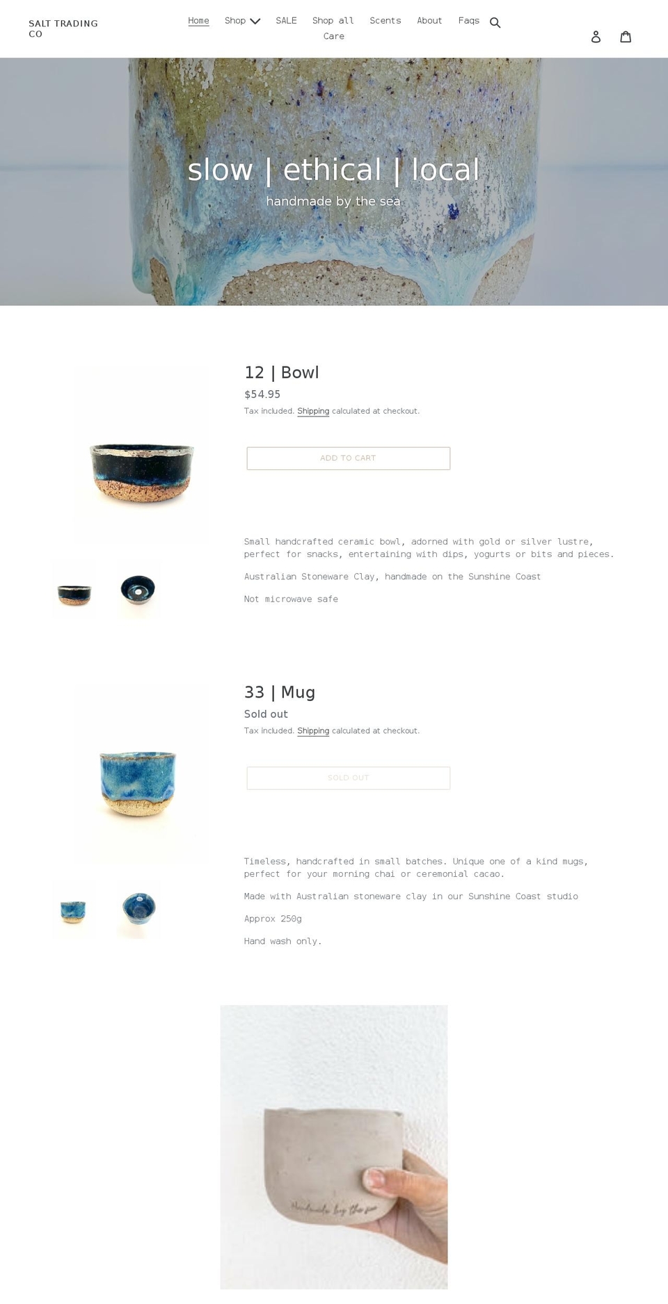 salttradingco.com.au shopify website screenshot