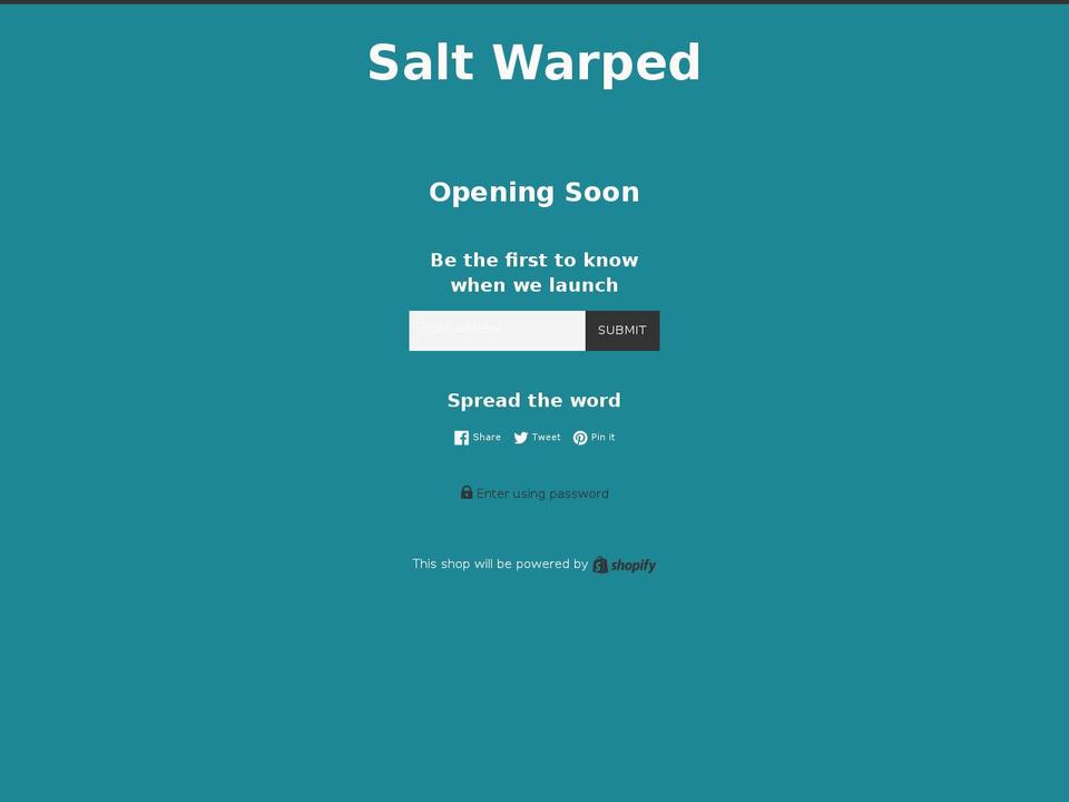 saltwarped.com shopify website screenshot