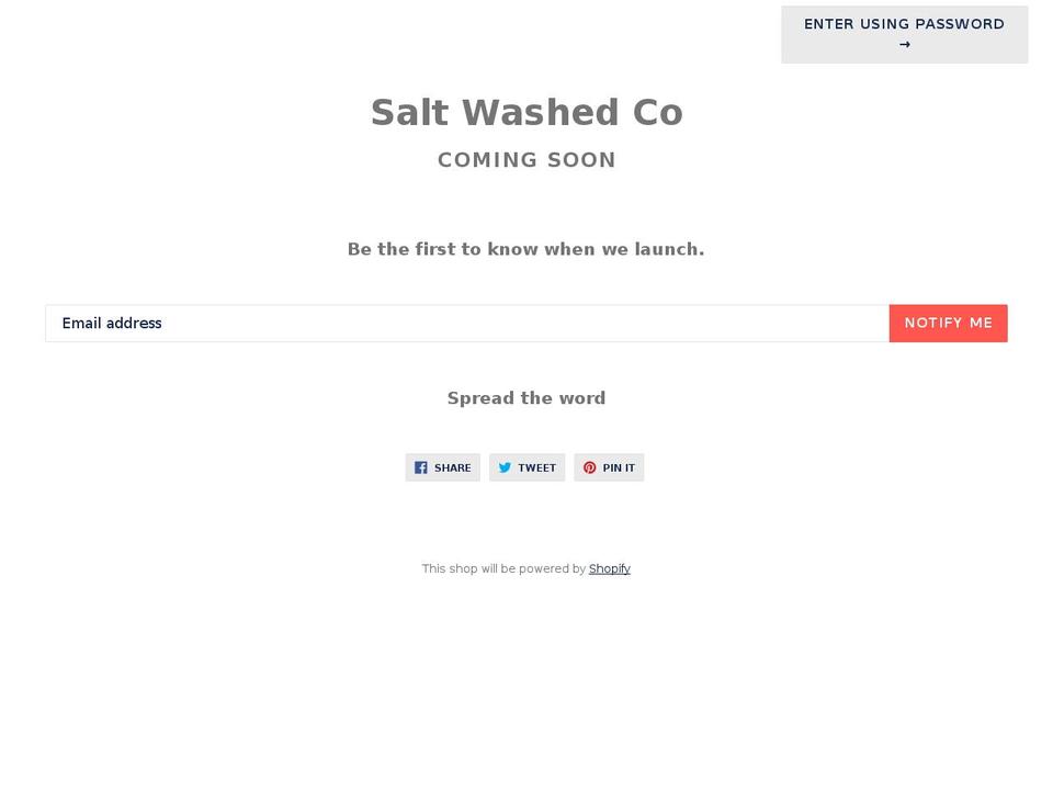 saltwashedco.com shopify website screenshot