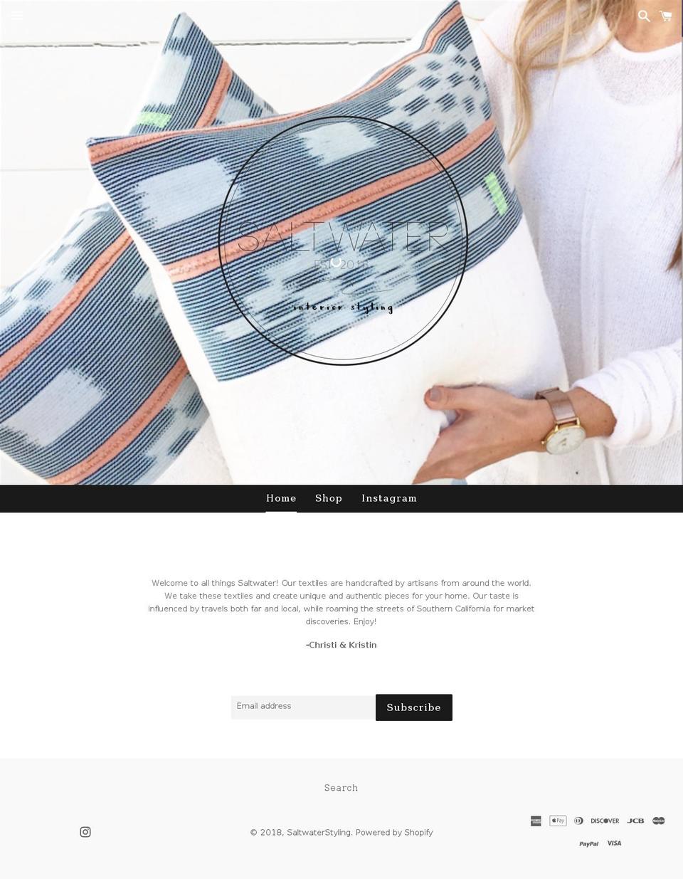 saltwater-styling.com — Shopify storefront screenshot